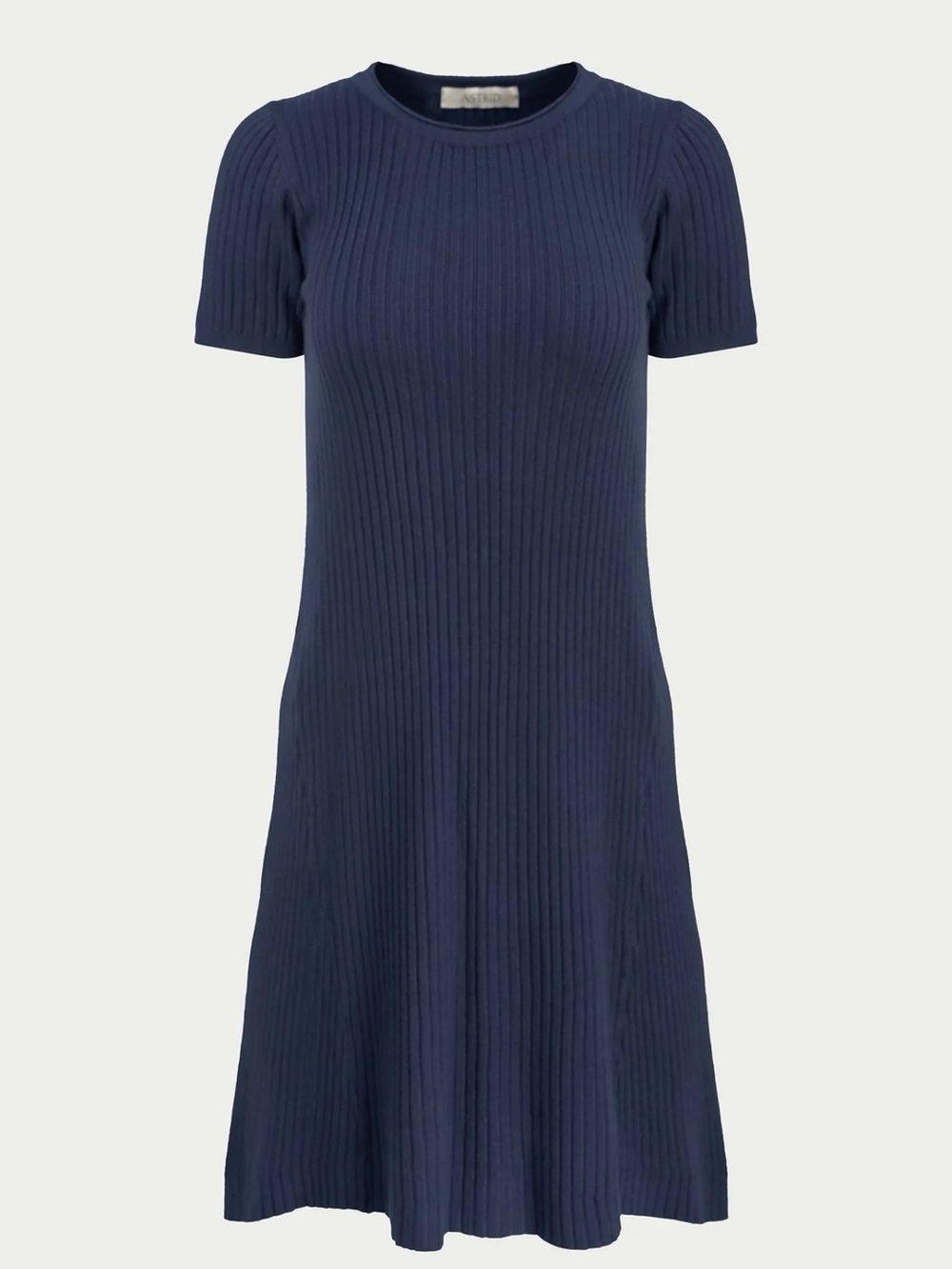 ASTRID Ribbed Mini Dress in Blue